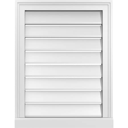 Ekena Millwork Vertical Surface Mount PVC Gable Vent: Functional, w/ 2"W x 2"P Brickmould Sill Frame, 20"W x 26"H GVPVE20X2603SF